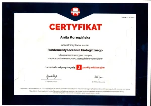 certyfikat fundamenty leczenia biologicznego