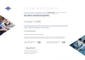 Zaświadczenie Urszula Kuczyńska 1