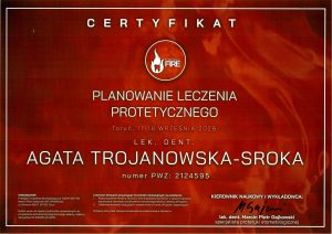 Certyfikat planowanie leczenia Agata